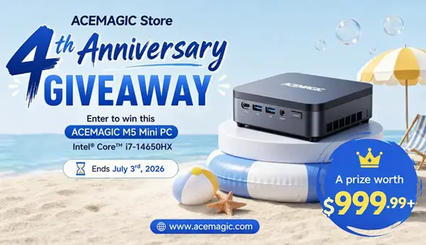 Win ACEMAGIC M5 Mini PC - ACEMAGIC Store 4th Anniversary Giveaway