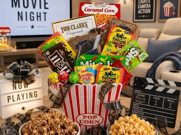 Win M&M’s Movie Night Nostalgic Popcorn Ultimate Candy Gift Basket Giveaway