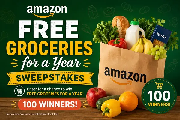 Amazon Free Groceries for a Year Sweepstakes – Win $10,000 Amazon Gift Cards! (100 Winners)
