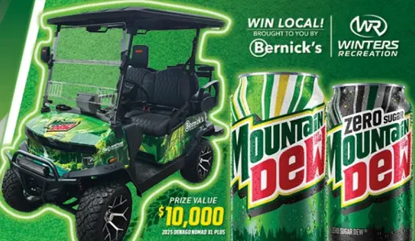 Bernick's Mountain Dew Golf Cart Sweepstakes – Win a Custom 2025 Denago Nomad XL Plus! (2 Winners)