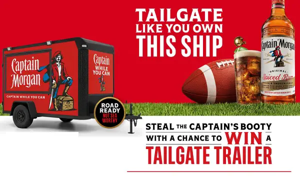 Captain Morgan Tailgate Sweepstakes 2026 – Win Custom Cargo Trailer + $5,000 Cash