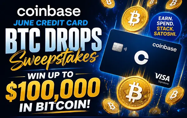Coinbase BTC Drops Sweepstakes: Win Up to $100,000 in Bitcoin