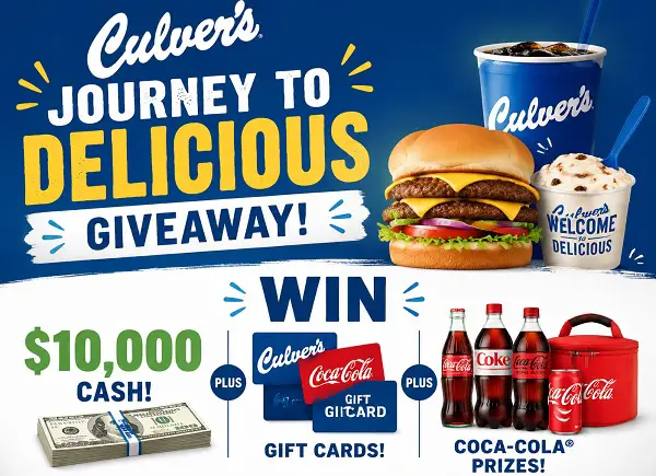 Culver Journey to Delicious Giveaway: Win $10,000 Cash and Culver’s Gift Cards!