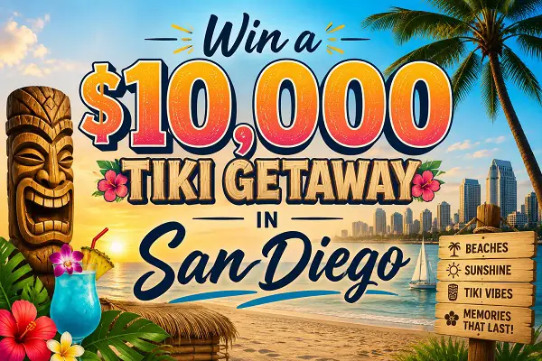 Cutwater Tiki Getaway Sweepstakes – Win a $10,000 San Diego Trip