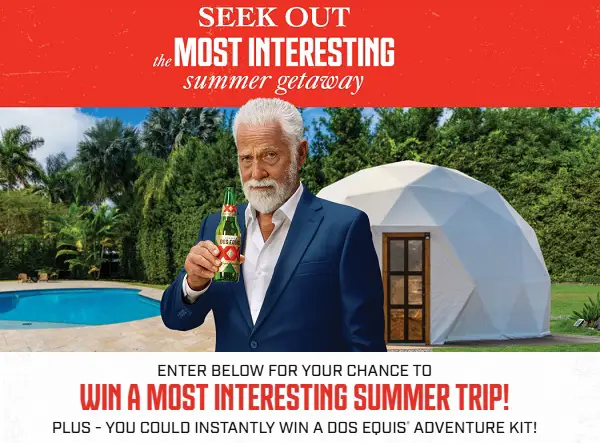Dos Equis Summer Most Interesting Stay Sweepstakes: Win a $2,000 Airbnb Gift Card! (15 Winners)
