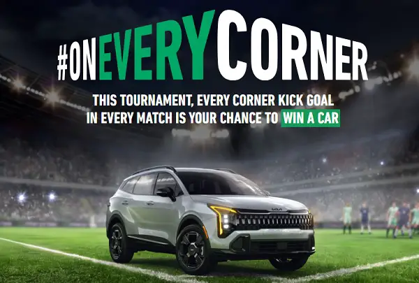 Enterprise On Every Corner Sweepstakes – Win a Kia Car on Every Corner Kick Goal!