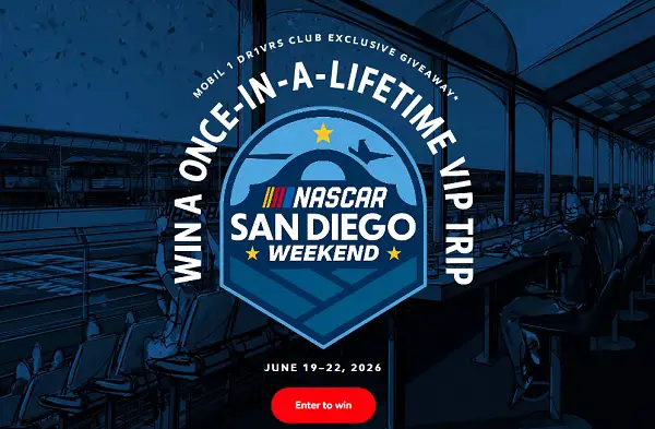 ExxonMobil Admirals Club Sweepstakes – Win a VIP NASCAR San Diego Trip! (8 Winners)