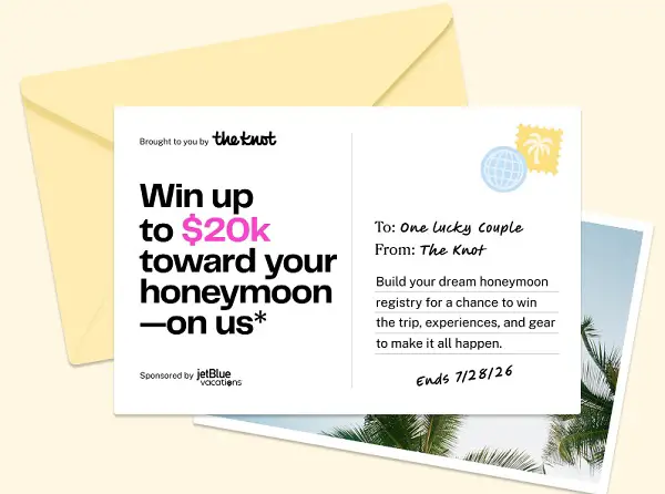 Win a Honeymoon with The Knot Sweepstakes: Win Up to $20,000