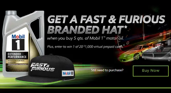 Mobil 1 AutoZone Sweepstakes – Win a $1,000 Prepaid Card! (20 Winners)