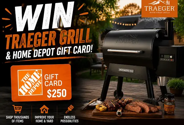 Pepsi Grilling Sweepstakes: Win Traeger Grill & Home Depot Gift Card! (21 Winners)