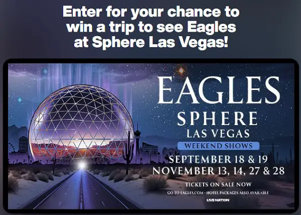 Win an Eagles Concert Trip to Sphere Las Vegas!