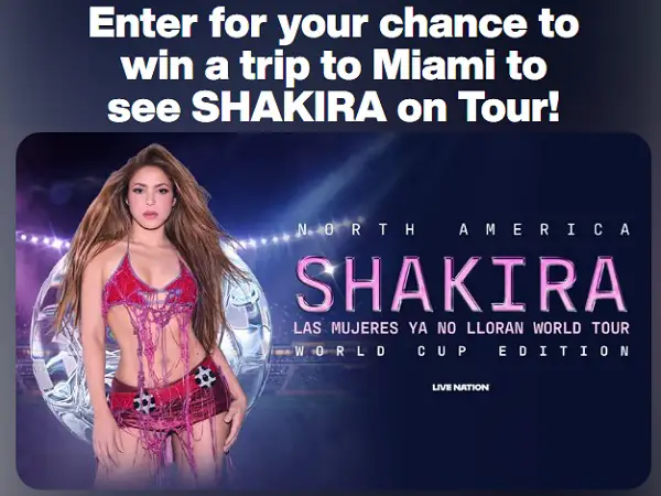 Win a Trip to See Shakira Live in Miami in the SiriusXM Sweepstakes!