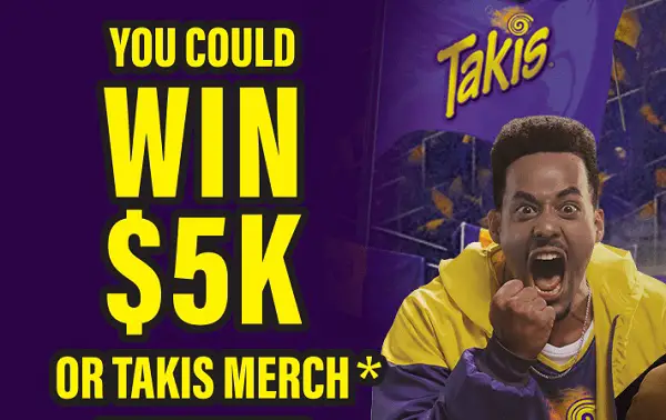 Takis Most Intense Fan Sweepstakes – Win $5,000 Cash & Takis Merchandise! (1500 Winners)