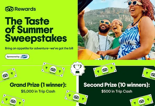 TripAdvisor Taste of Summer Sweepstakes – Win $5,000 or $500 Trip Cash