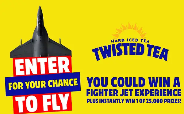 Twisted Tea Summer Sweepstakes – Win a Fighter Jet Experience or Viper Pit Sunglasses! (25000 Winners)