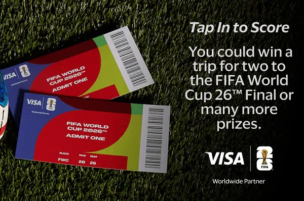VISA FIFA World Cup 2026 Sweepstakes – Win Final Match Trip for Two!