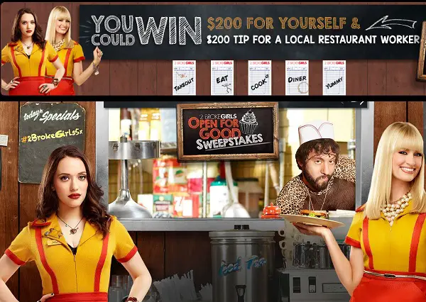 2 Broke Girls Sweepstakes on 2brokegirlsweeknights.com