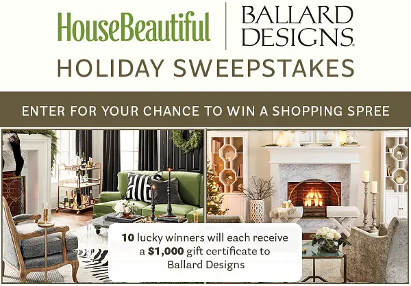 House Beautiful Ballard Designs Sweepstakes