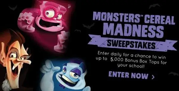 Box Tops 4 Education Monster Cereal Sweepstakes