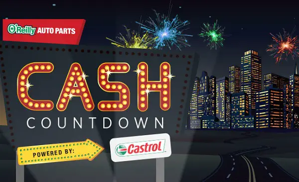 O’Reilly Auto Parts Cash Countdown Sweepstakes 2017