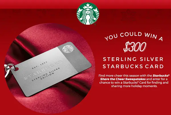 Starbucks Share the Cheer Sweepstakes
