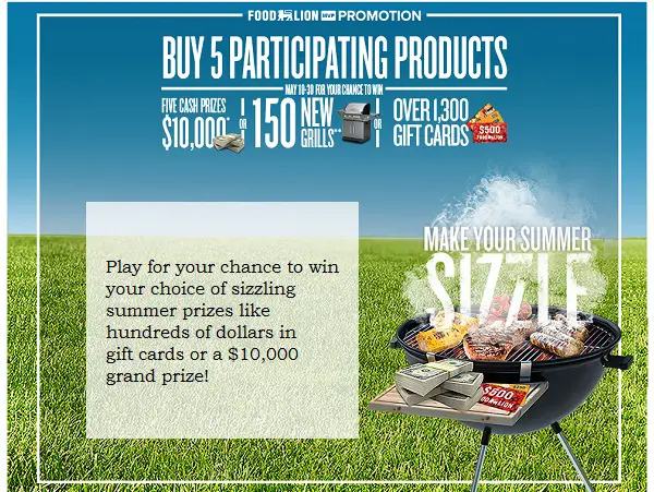 Food Lion Summer Sizzle Instant Win Game