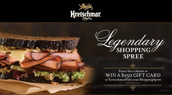 Kretschmar Legendary Shopping Spree Sweepstakes