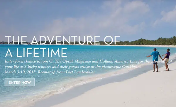 Oprah Magazine Adventure of Your Life Cruise Contest