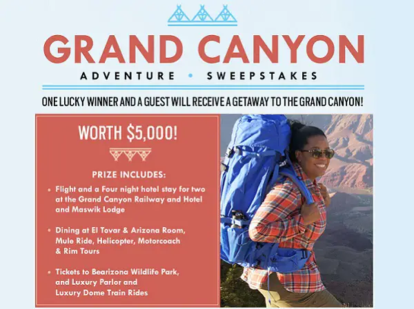 Oprah Magazine Grand Canyon Adventure Sweepstakes