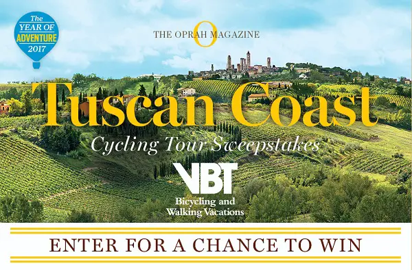 Oprah Magazine Tuscan Coast Cycling Tour Sweepstakes