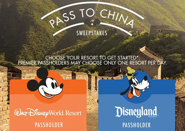 Adventure by Disney Pass To China Sweepstake