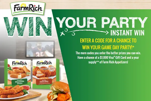Farm Rich “Win Your Party” Instant Win Game and Sweepstakes