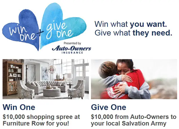 Auto-Owners Insurance Win One + Give One Sweepstakes