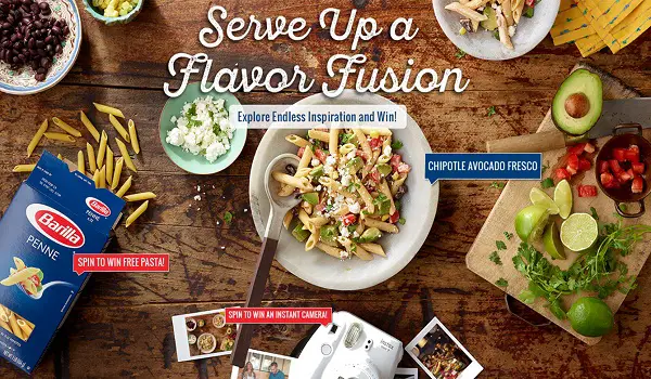 Barilla Flavor Fusion Instant Win Game