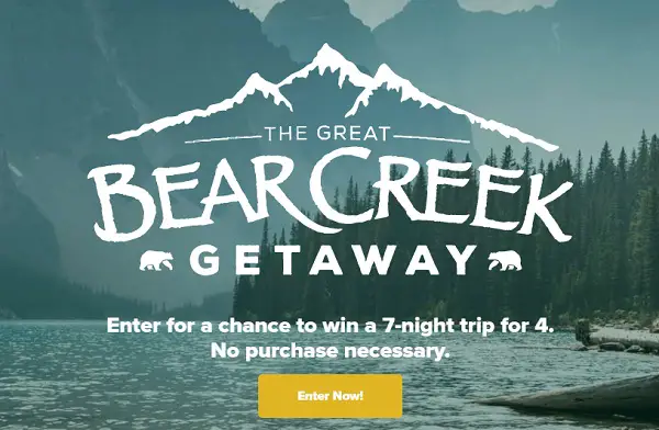 The Great Bear Creek Getaway Sweepstakes