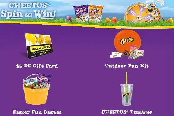 Cheetos Easter Spin To Win Game at Dollar General Instant Win Game