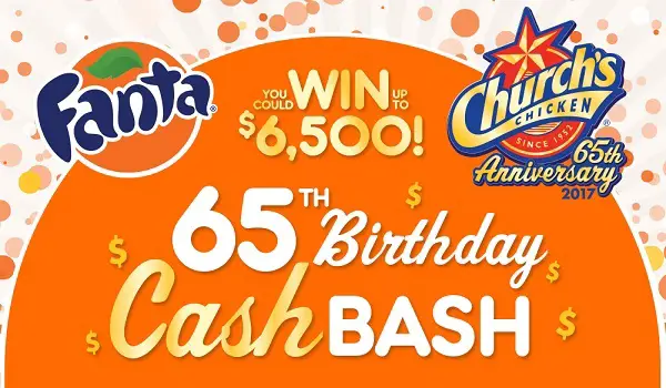 Church’s 65th Birthday Cash Bash Instant Win Game