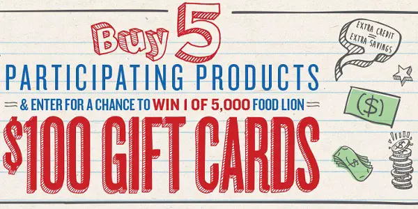 Food Lion Back to School Instant Win Game