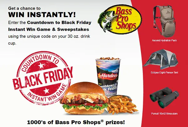 Hardee's - Countdown to Black Friday Instant Sweepstakes