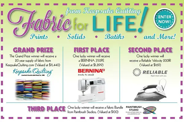 Keepsake Quilting - Fabric for Life Sweepstakes