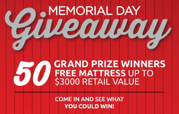 Mattress Firm Memorial Day Giveaway: Win Free Gift Voucher