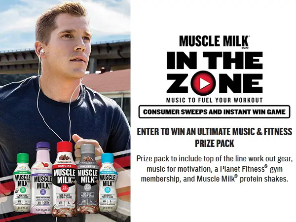 Muscle Milk In The Zone Sweepstakes and Instant Win Game