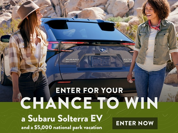 National Park Foundation Explore More Sweepstakes: Win A 2023 Subaru Solterra EV and Travel Voucher!