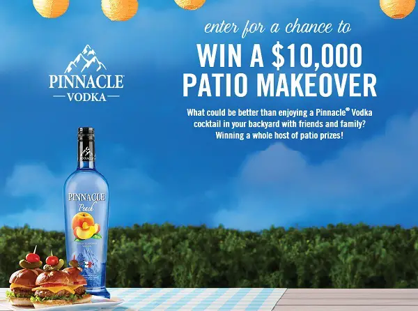 Pinnacle Vodka Sweepstakes: Win a $10,000 Patio Makeover