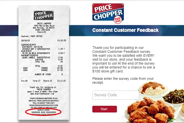 Price Chopper Customer Satisfaction Survey: Win $100 gift card