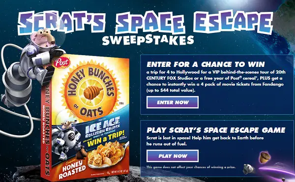 Scrat’s Space Escape Sweepstakes