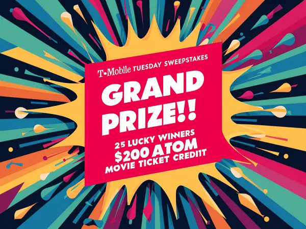 T-Mobile Tuesday Game Sweepstakes: Win $200 Atom Movie Ticket Credit (25 Winners)