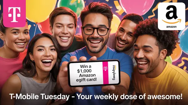 T-Mobile Tuesday Giveaway – Win a $1,000 Amazon eGift Card! (30 Winners)