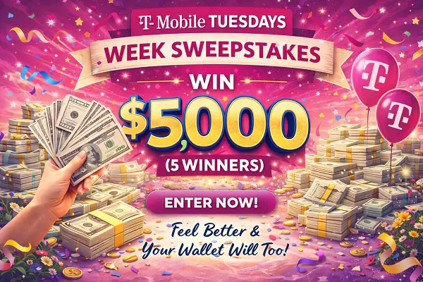 T-Mobile Tuesdays Sweepstakes: Win $5,000 for Spring Travel! (5 Winners)