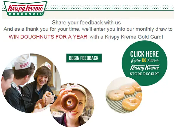 Krispy Kreme Customer Survey: Win Free Doughnuts for a Year